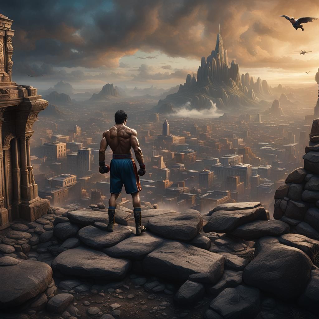 Rocky Balboa Matte Painting in Unreal Engine