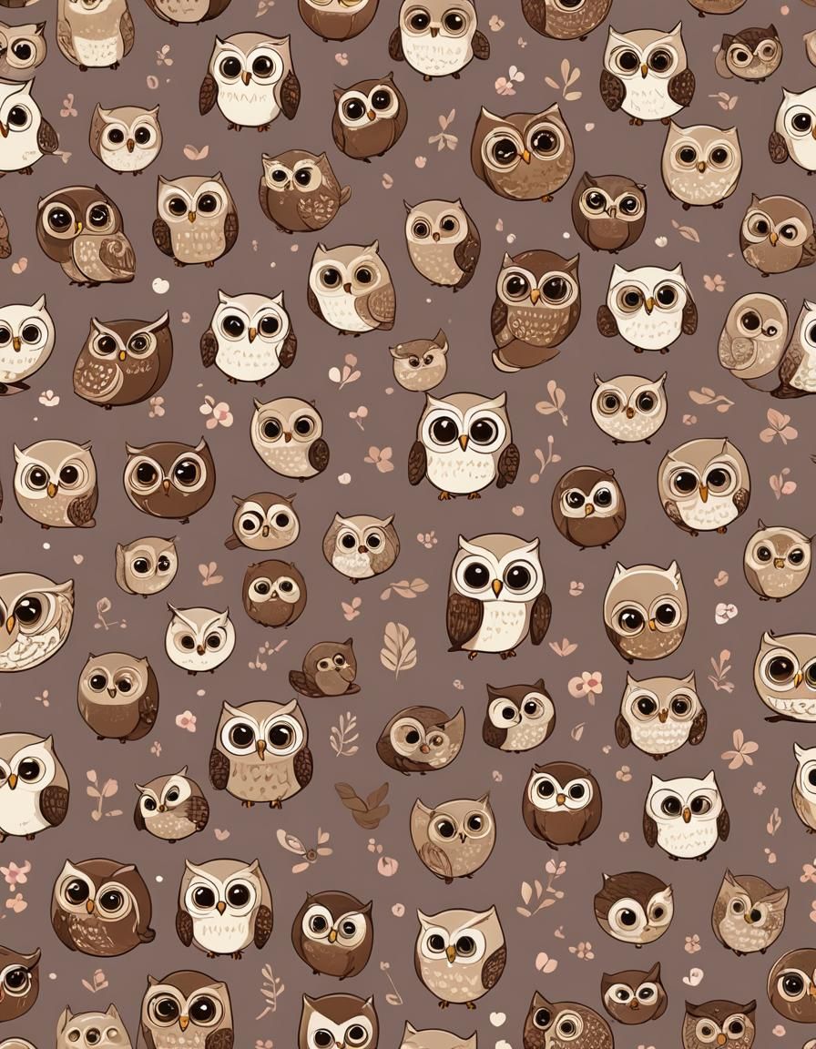 Kawaii Owlet in a Digital Art Style