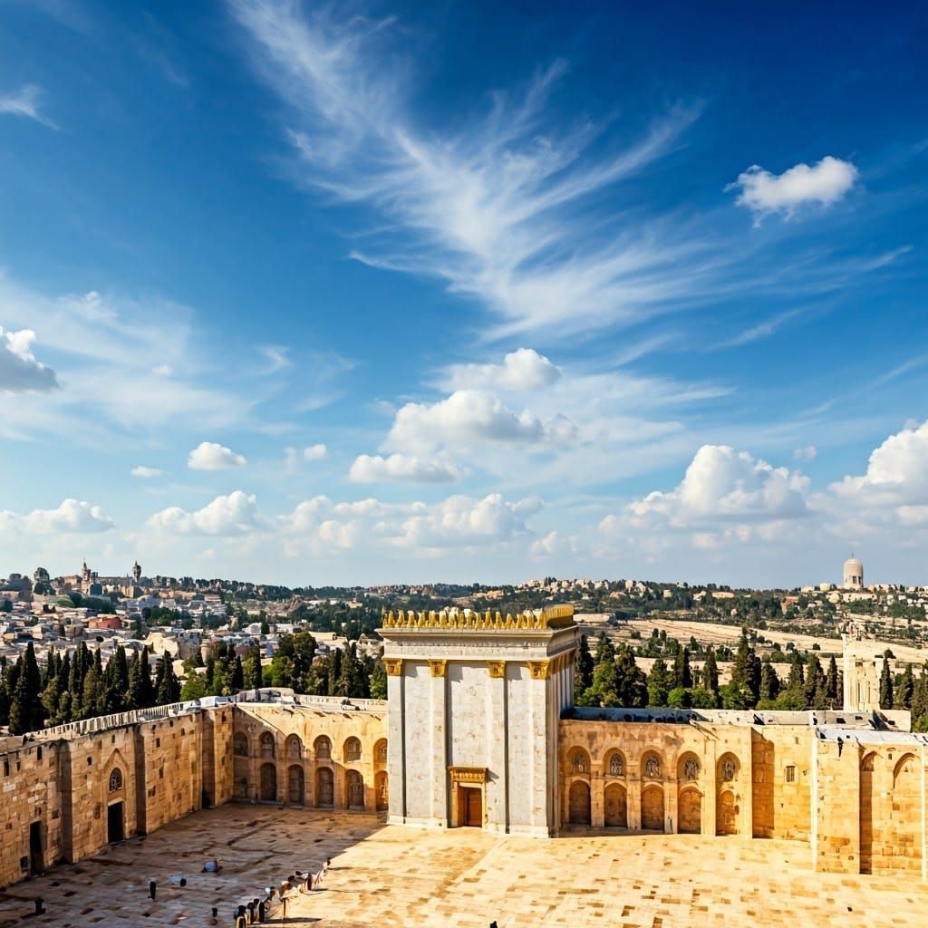 Jerusalem Skyline with Jewish Temple, High-Definition