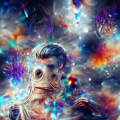 Doctor Who in Holographic Cosmic Art Style