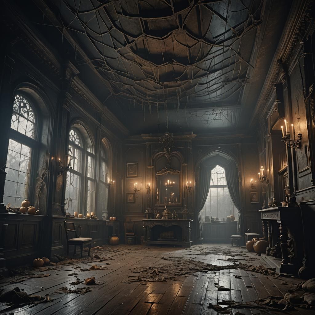 Victorian Haunted House in Dark Academia Style