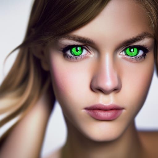 Green-Eyed Girl: Professional Color Portrait
