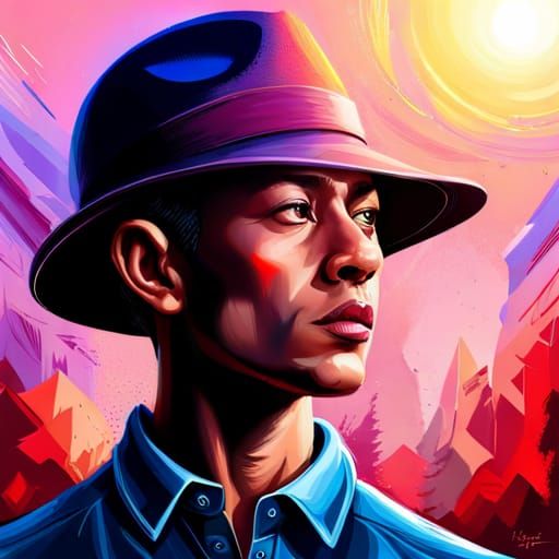 Feathered Hat in Hyperrealistic Splash Art Style