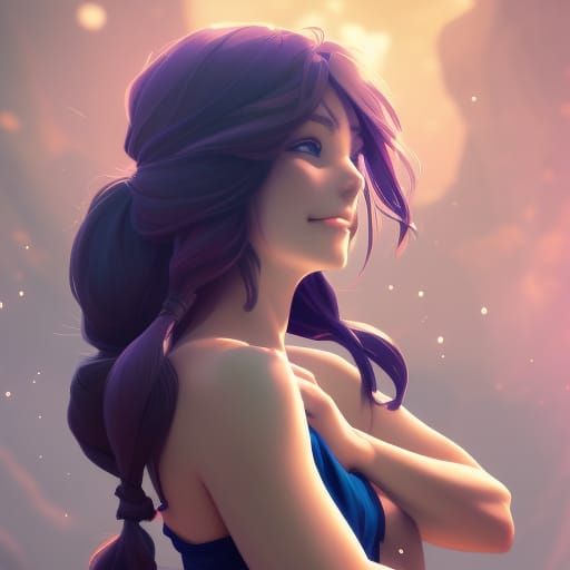 Anime Wolf Girl Portrait in Studio Ghibli Style