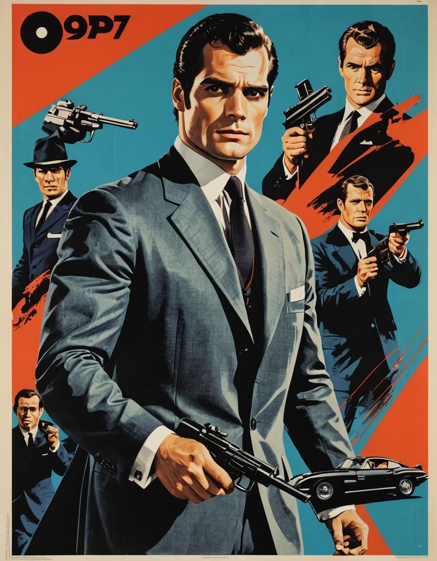 Henry Cavill featured in a dramatic 1960s Jame Bond movie po...