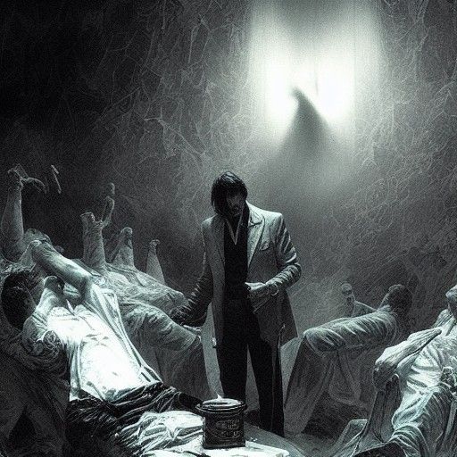 Horrific Extraction Scene in Gustave Doré Style