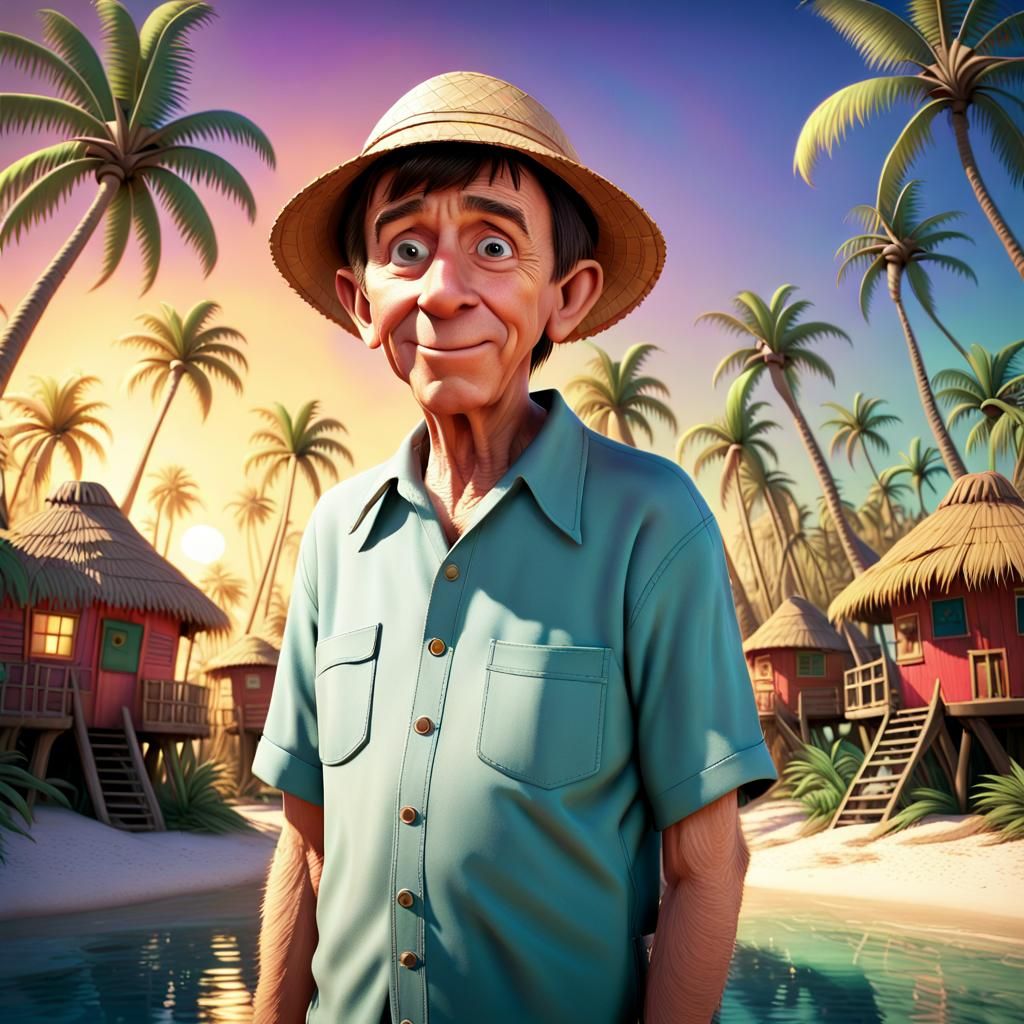 Gilligan's Island: Bob Denver in Pixar Style