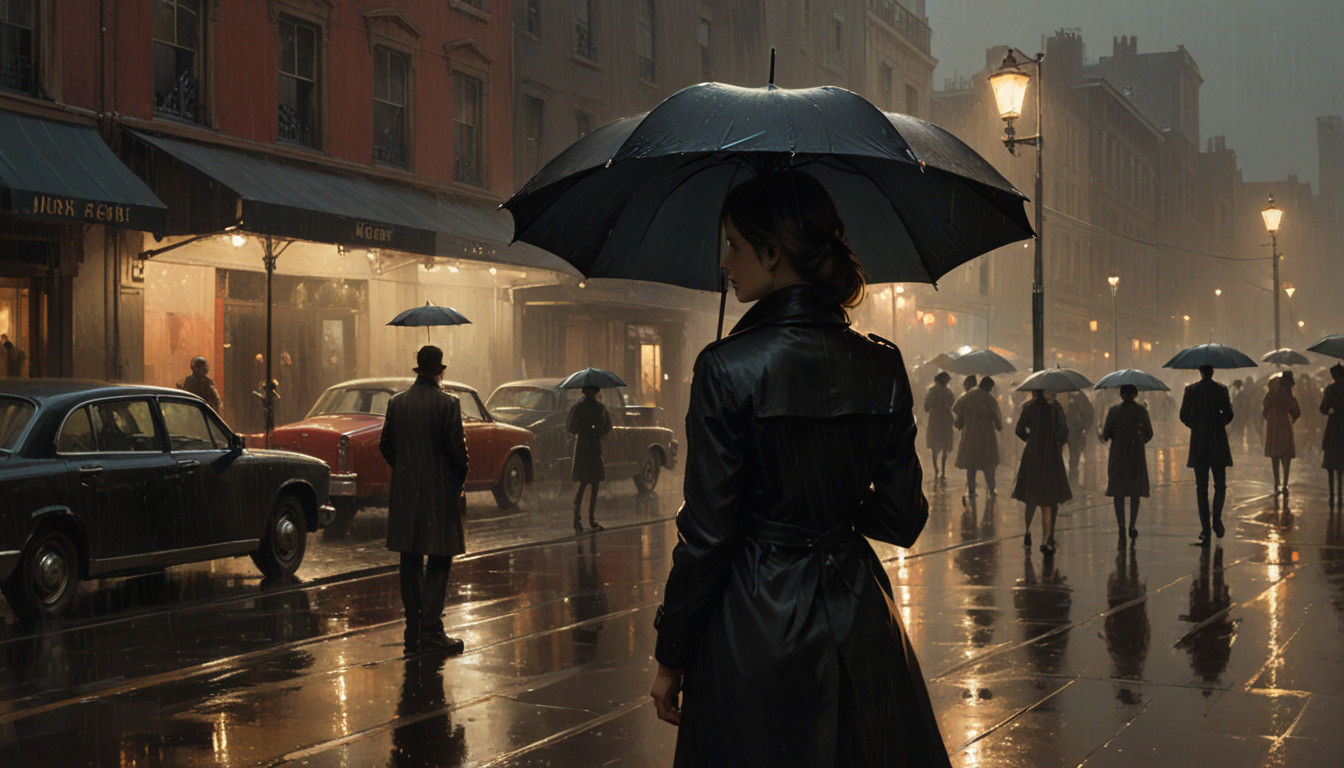 City Streets at Rainy Night