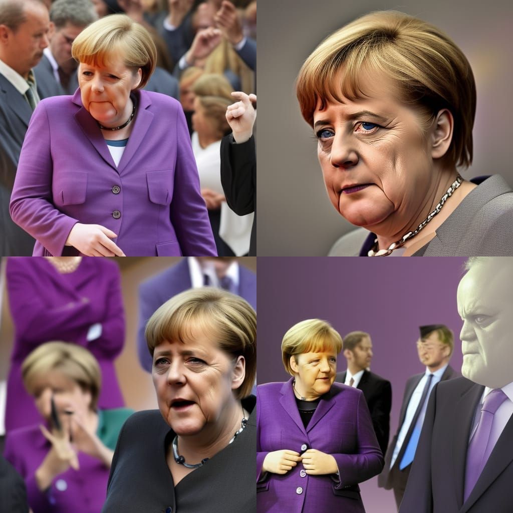Angela Merkel as an Epic Purple Hulk