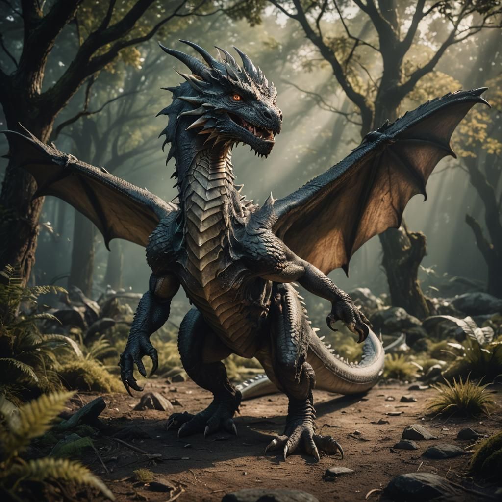 Ultra Realistic Dragon in Cinematic Lighting