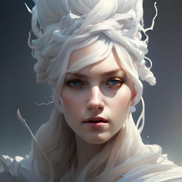 White Queen Portrait in Hyperdetailed Digital Art