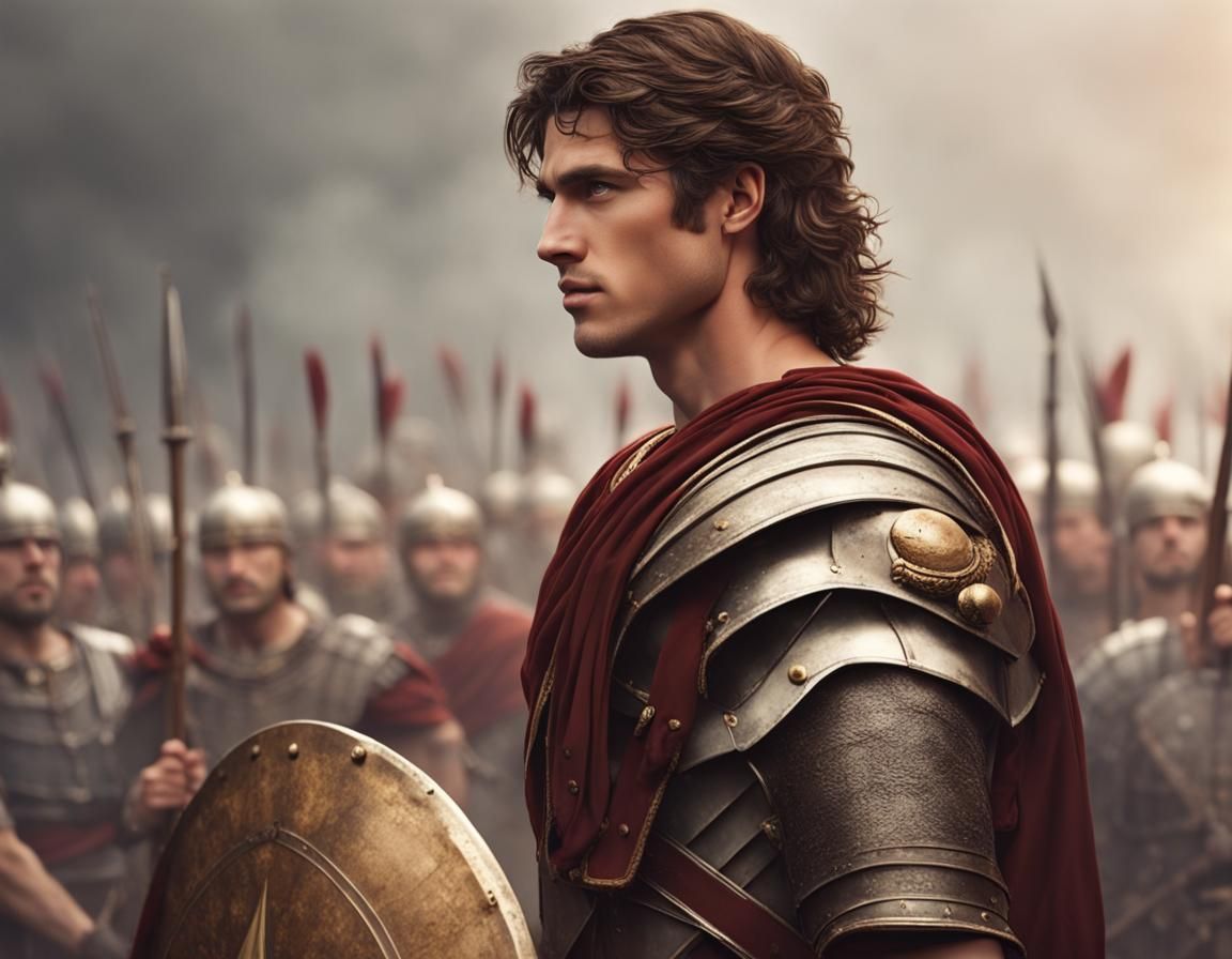 Young Roman General on Battlefield