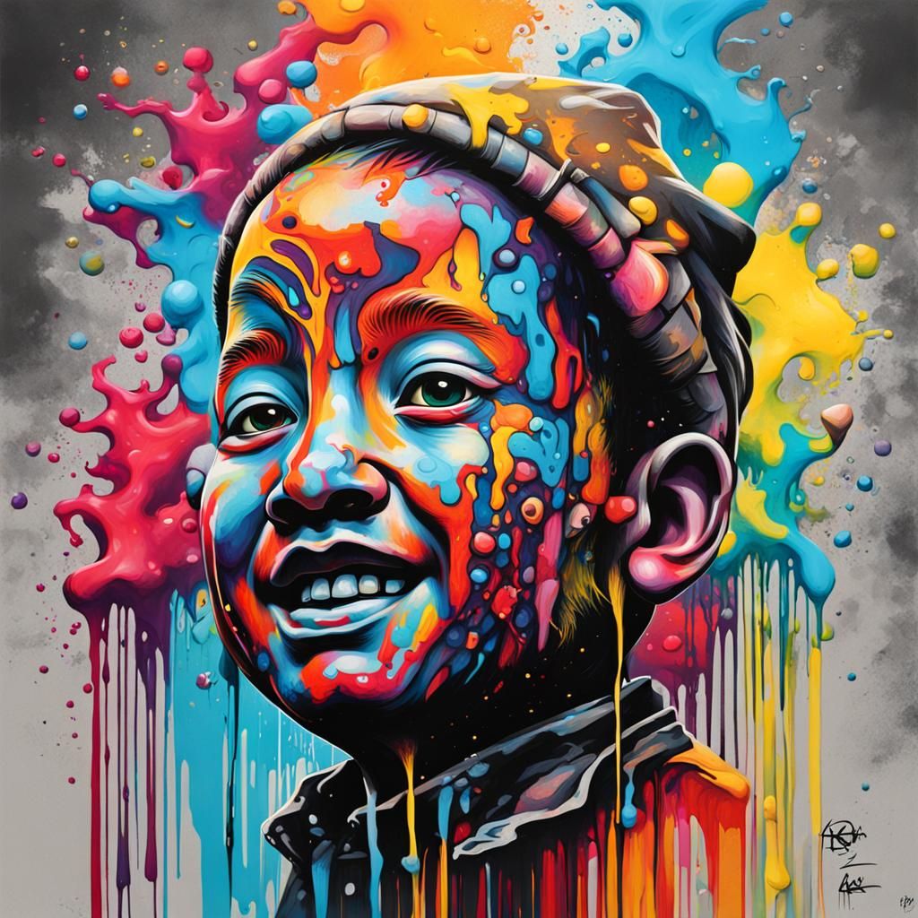 Colorful Karma Graffiti Street Art in Splash Style