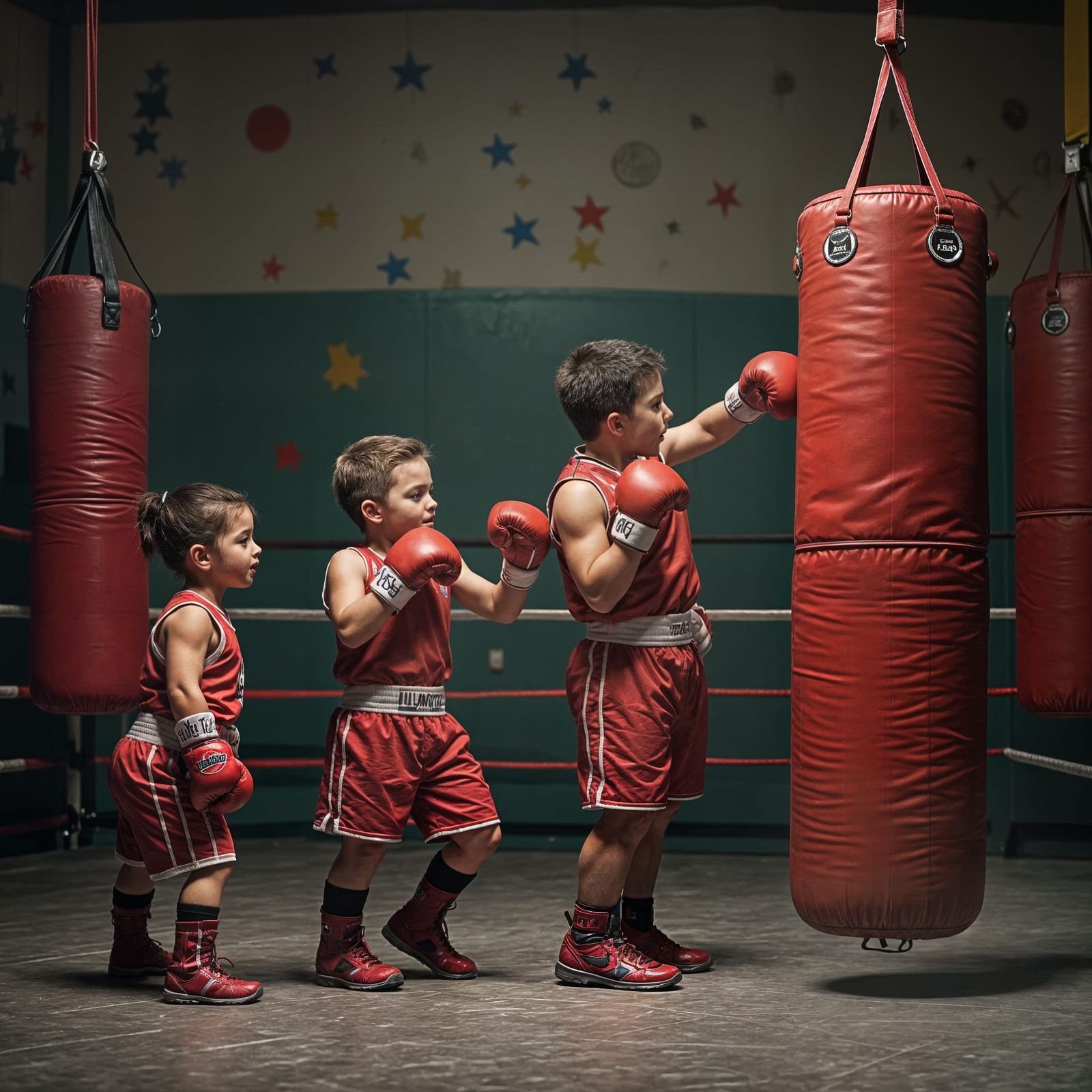 Cute Animals Train Boxing in a Colorful Gym