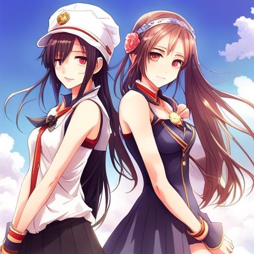 Beautiful Anime Girls in Key Visual Style