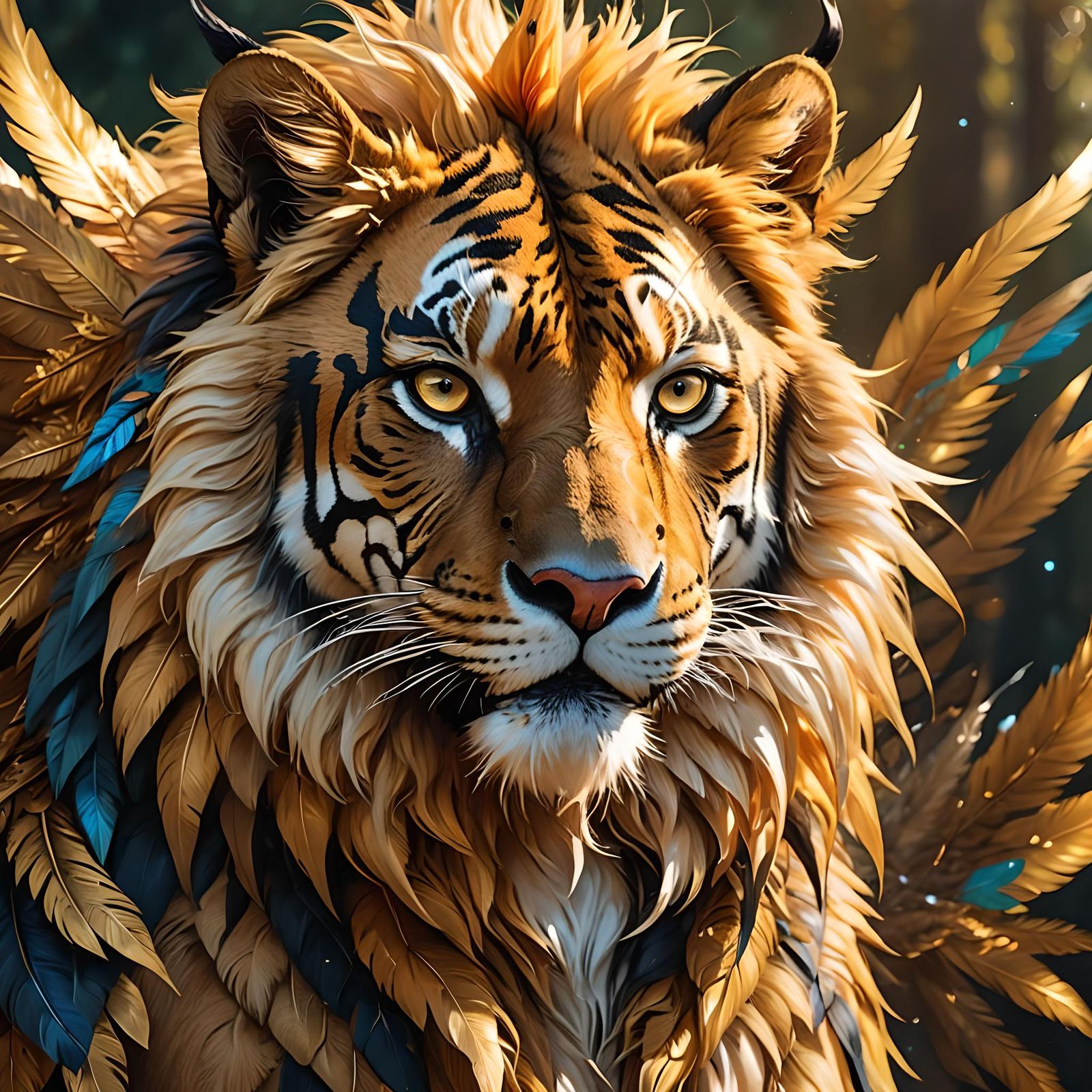 Hybrid Liger Tigon Eagle Fantasy Concept Art