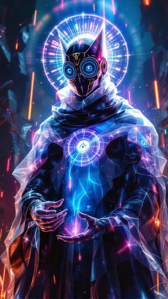 Retrofuturistic Oracle of Lost Frequencies in Vibrant Crysta...