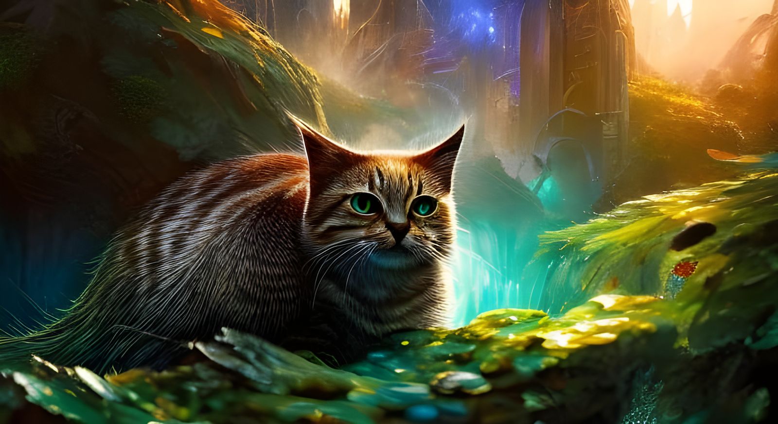 Hyperrealistic Cat on Pillow in Mixed Media Style