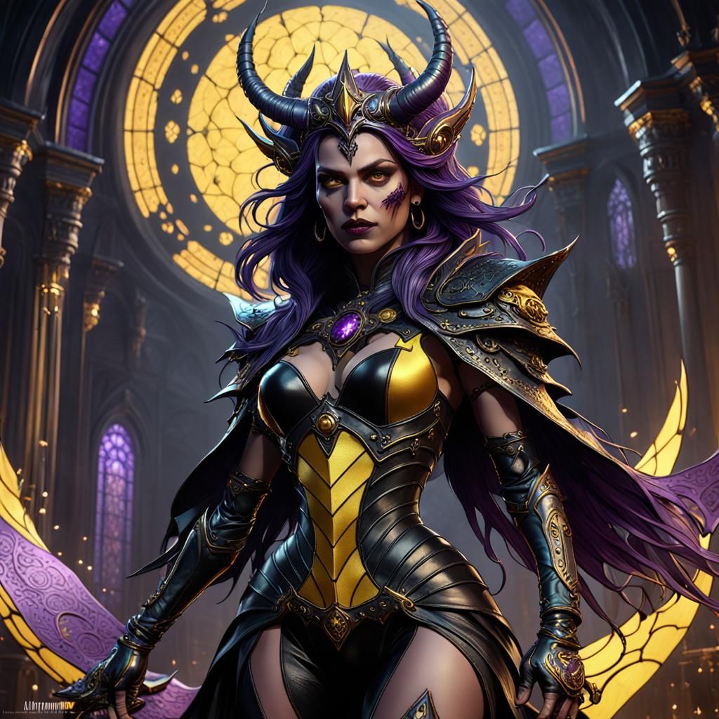 Demon Queen in Leather: Dark Fantasy Concept Art