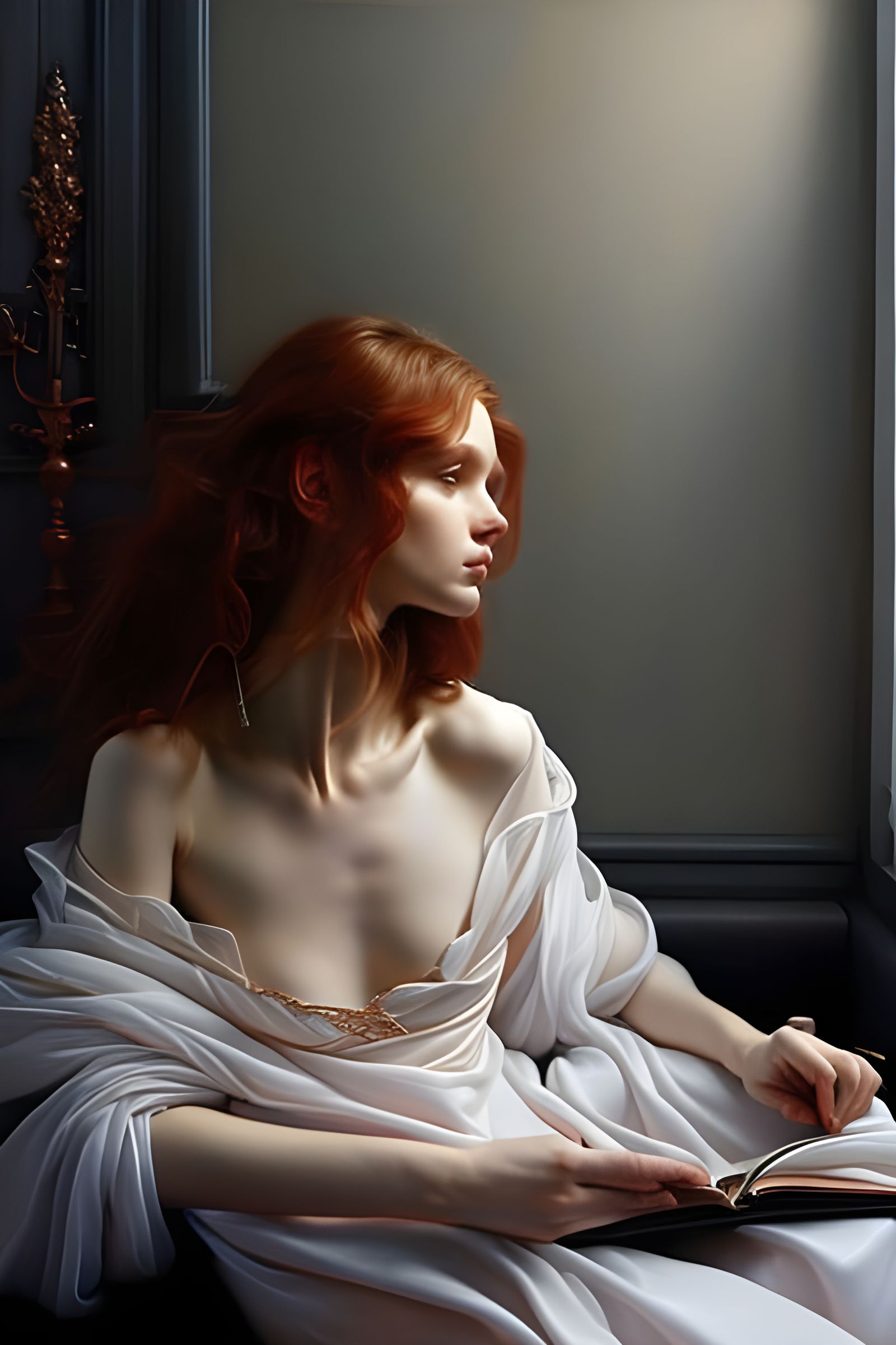 Hyperrealistic Spider Queen Portrait in Rose Gold Dress