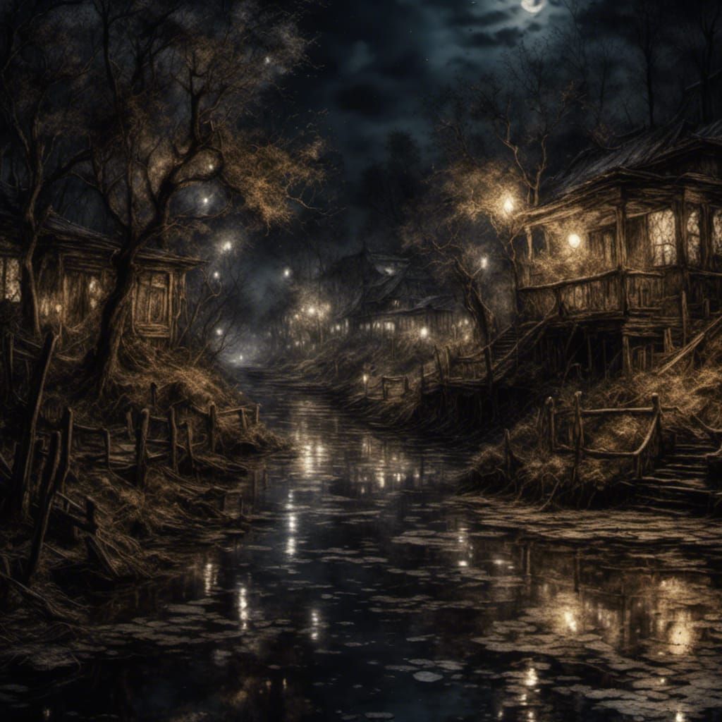 Eerie Creek at Midnight: Professional Photography