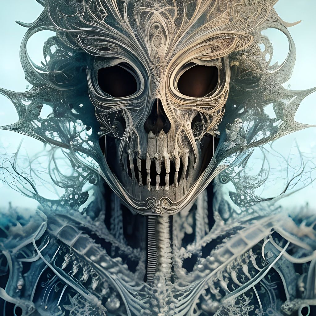 Ghost Rider Skeleton Portrait in Pearl Armor