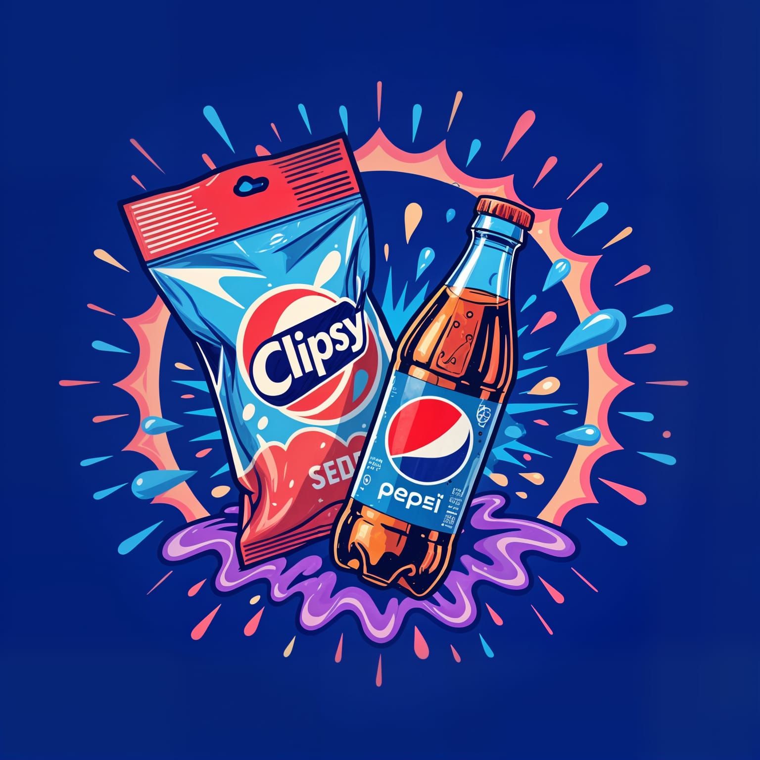 Clipsy and Pepsi Explosion with Creative Logo