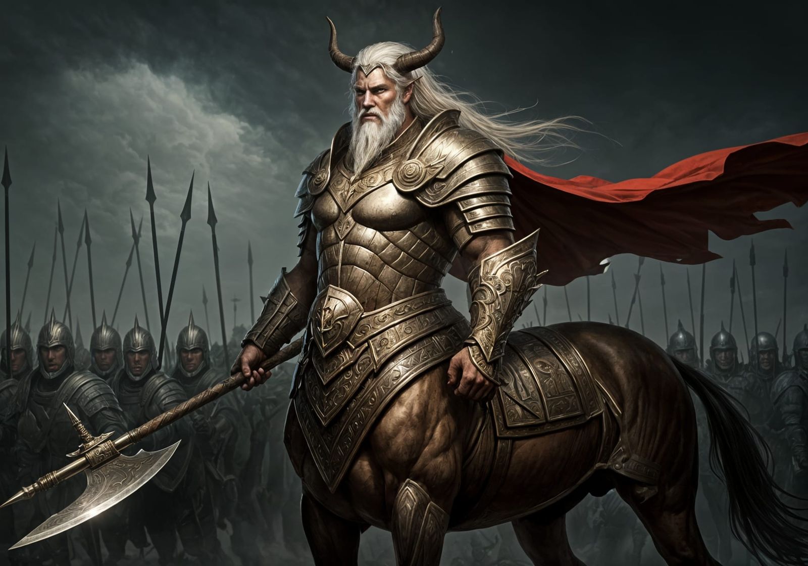 Majestic Centaur Warrior Leads Army into Battle