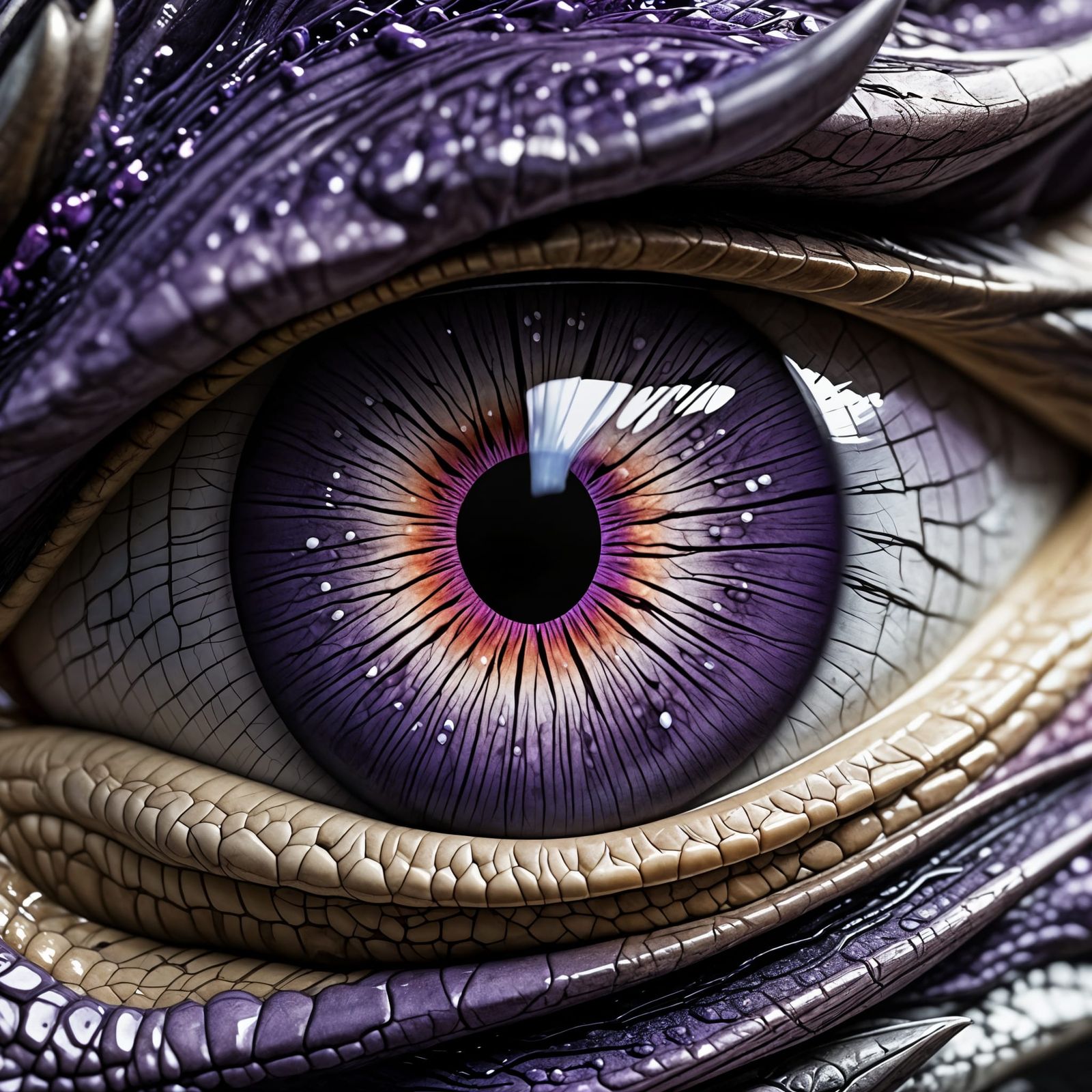 Detailed Macro Shot of a Dragon's Eye