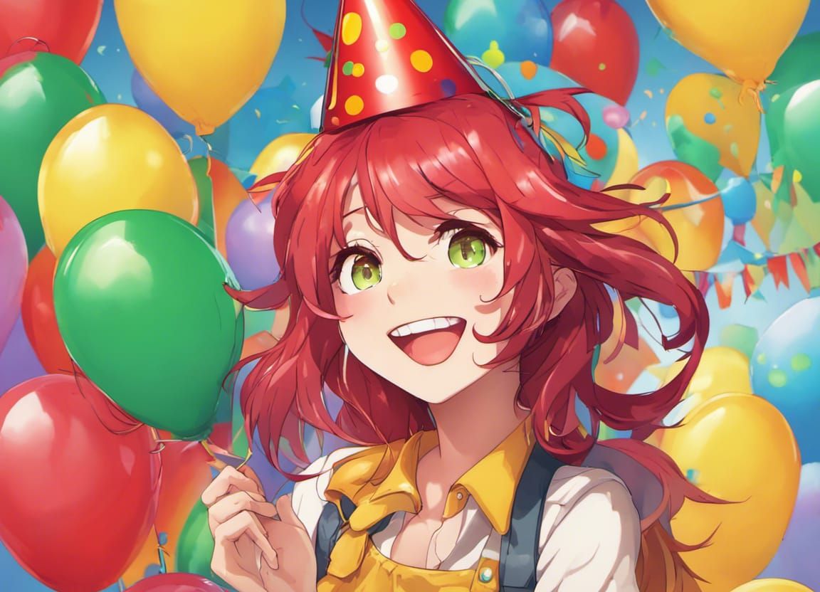 Anime Slime Girl Birthday Celebration