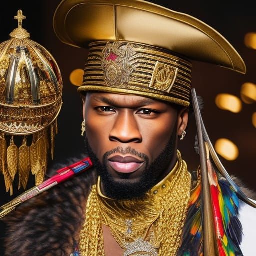 50 Cent as Pirate: Detailed Pencil Sketch