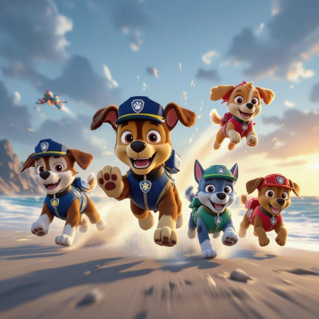 Paw Patrol Pups in Dramatic Beach Rescue Mission