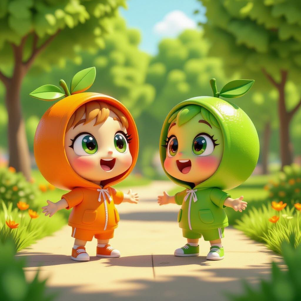 Chibi Lime and Orange's Delightful Surprise