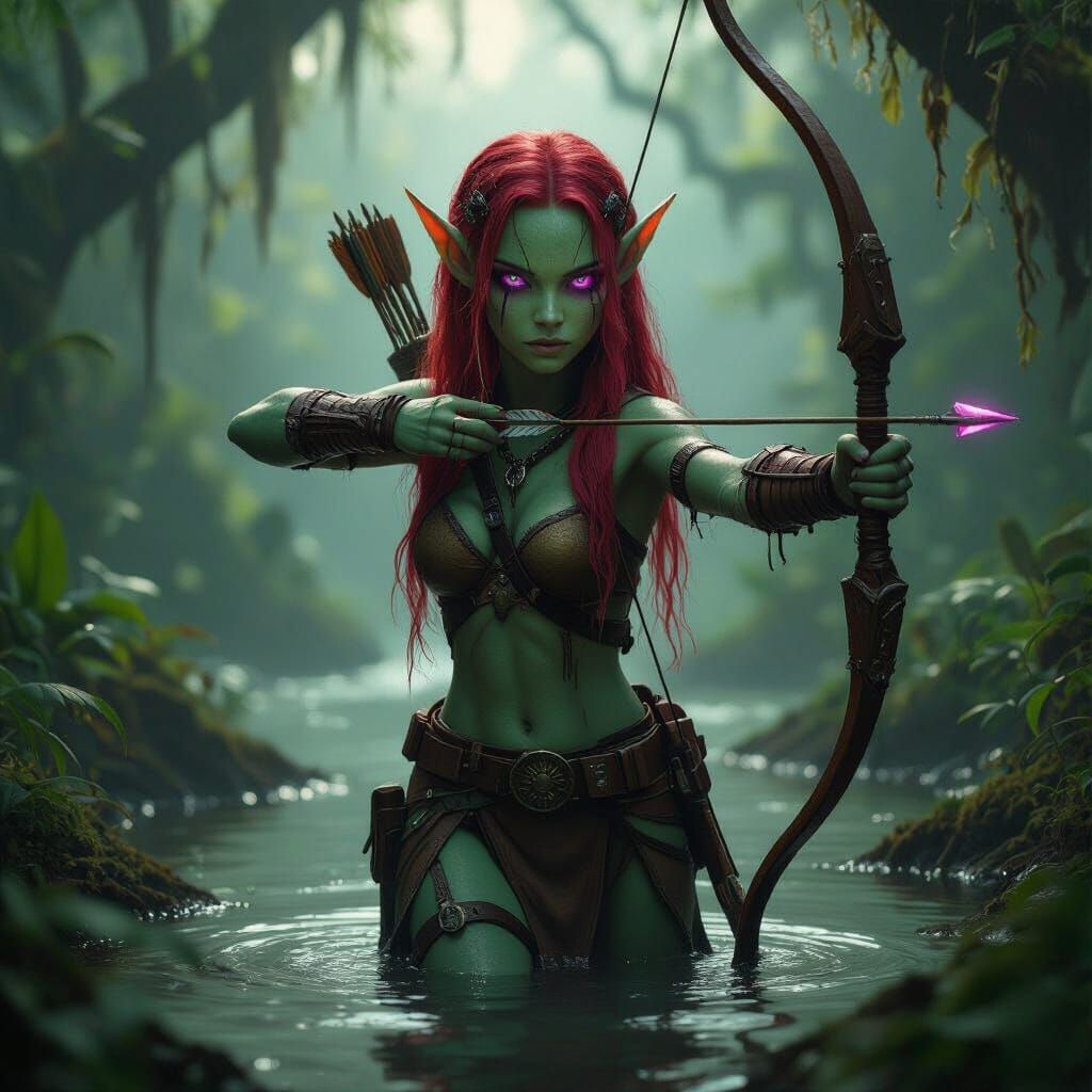 Alien Ranger Explores Dangerous Swampy Forest