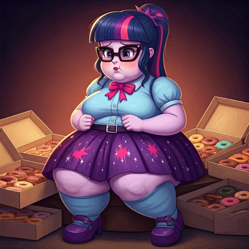 Adorable, Blushing Twilight Sparkle with Ripped Blouse and D...