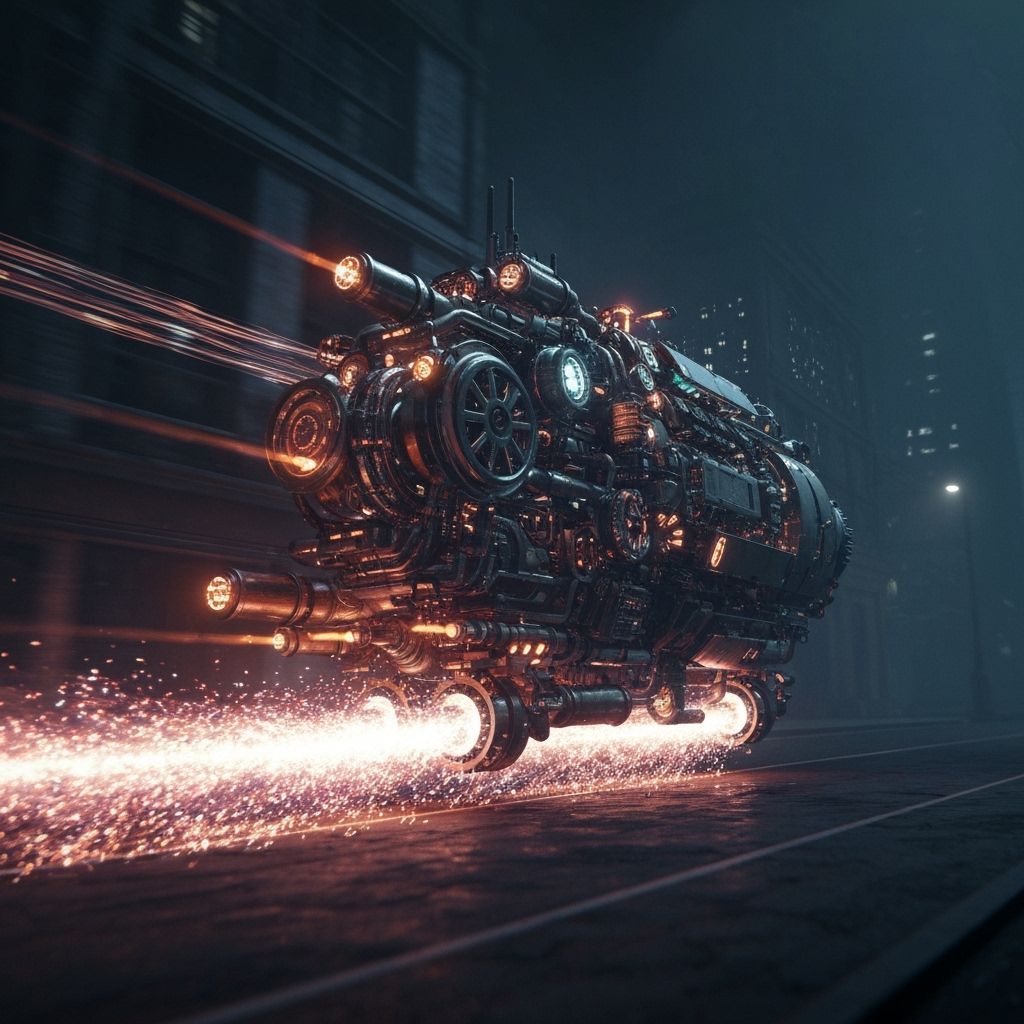 Futuristic Machine Speeds Forward in Cinematic Sci-Fi