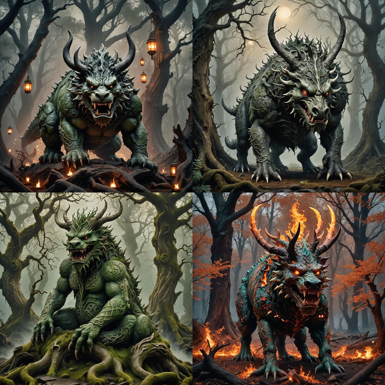 Demonic Porcelain Hodag: Detailed Matte Painting