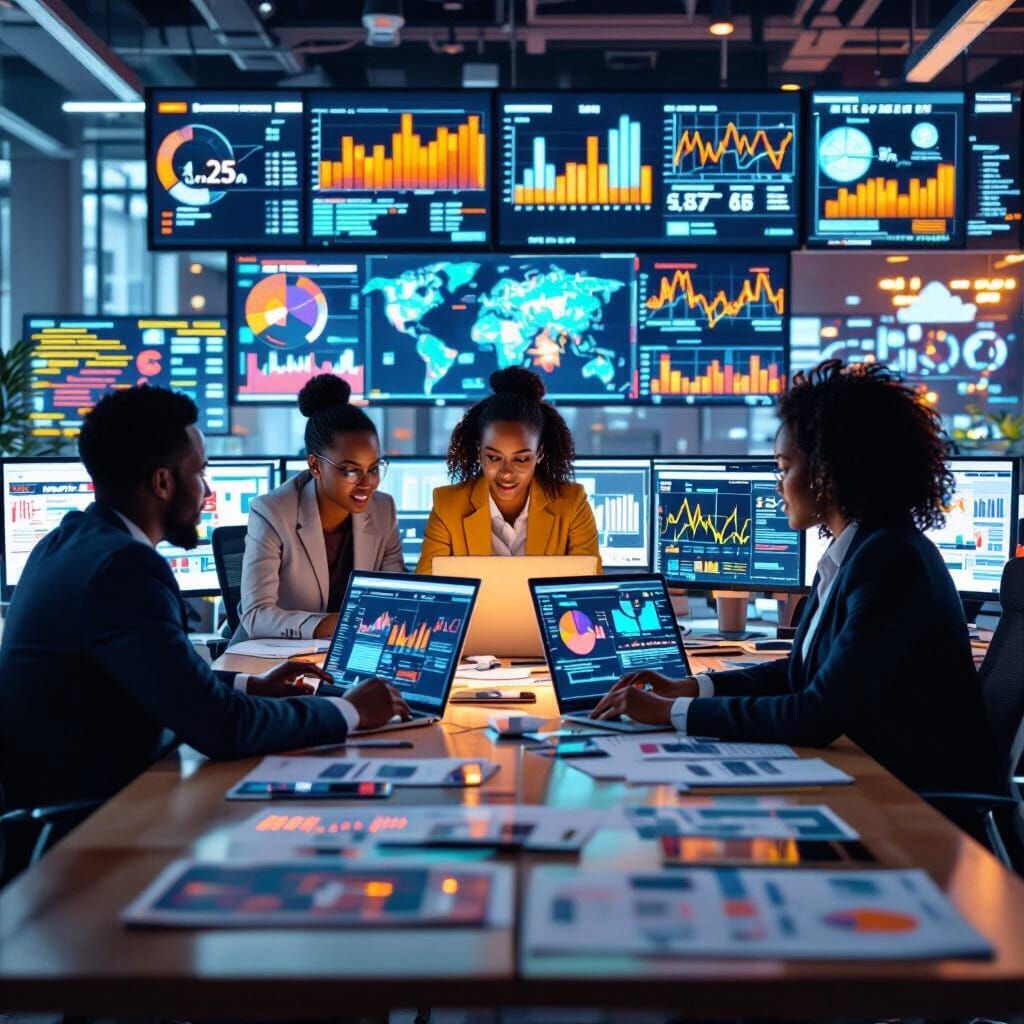 African Professionals in Futuristic Addis Ababa Tech Office