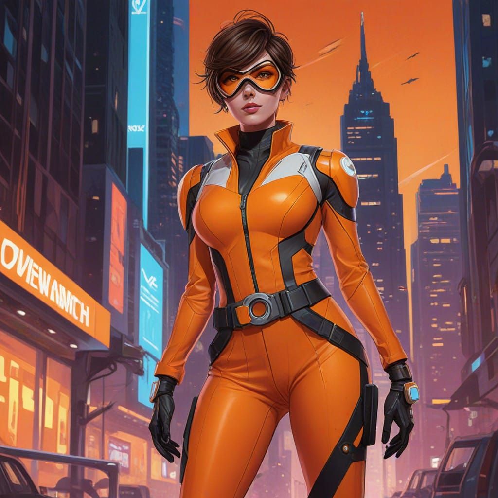 Carol Vorderman as Cyberpunk Overwatch Heroine