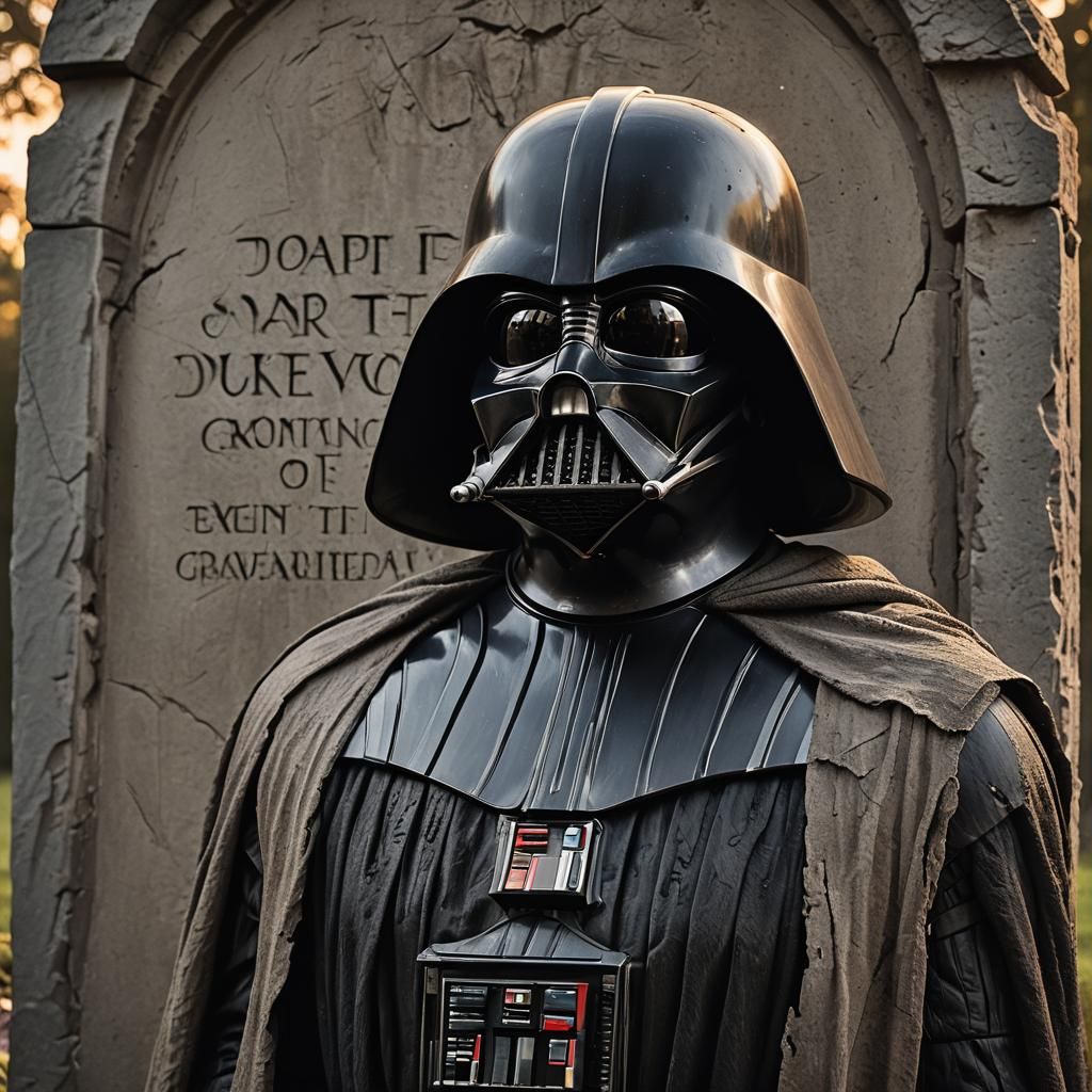 Darth Vader Portrait at Gravestone, Photorealistic Cinematic
