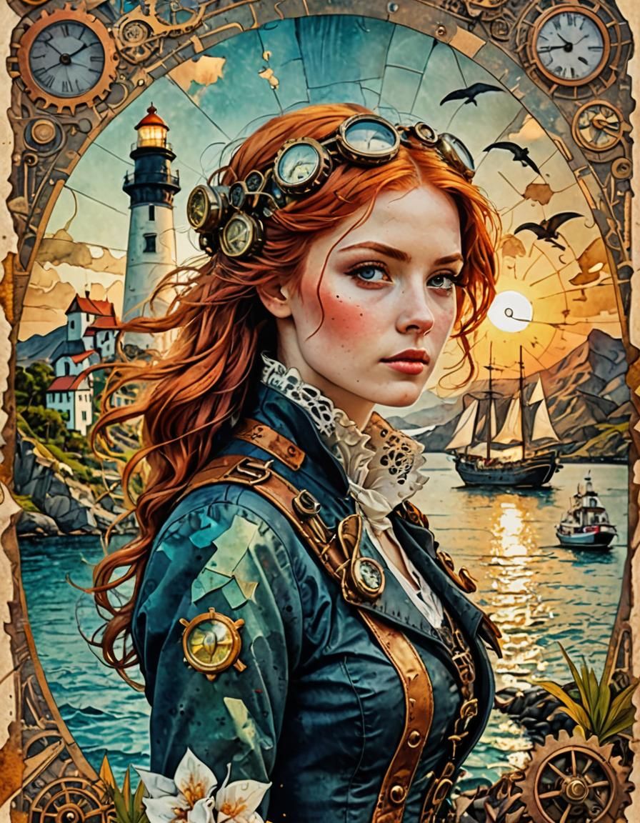 Steampunk Postcard