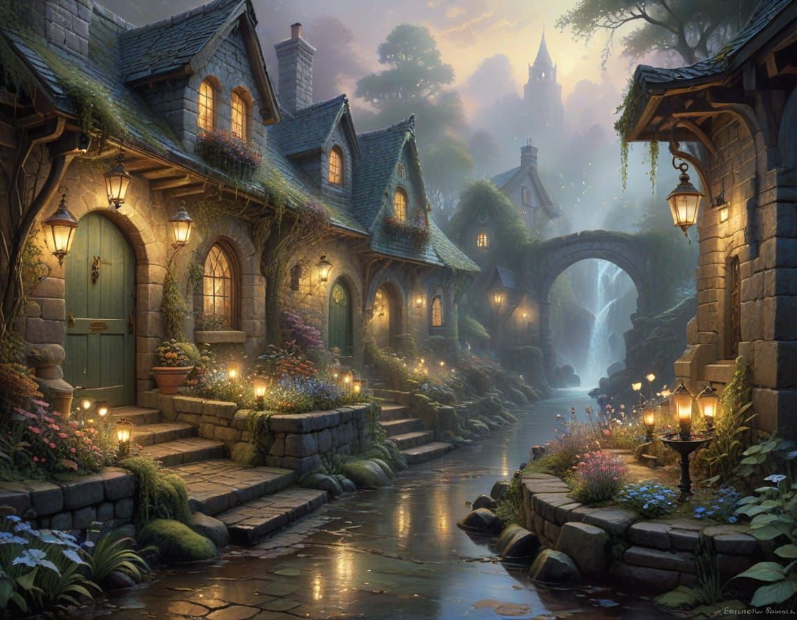 Hidden Fairy Garden in Stone Alleyway