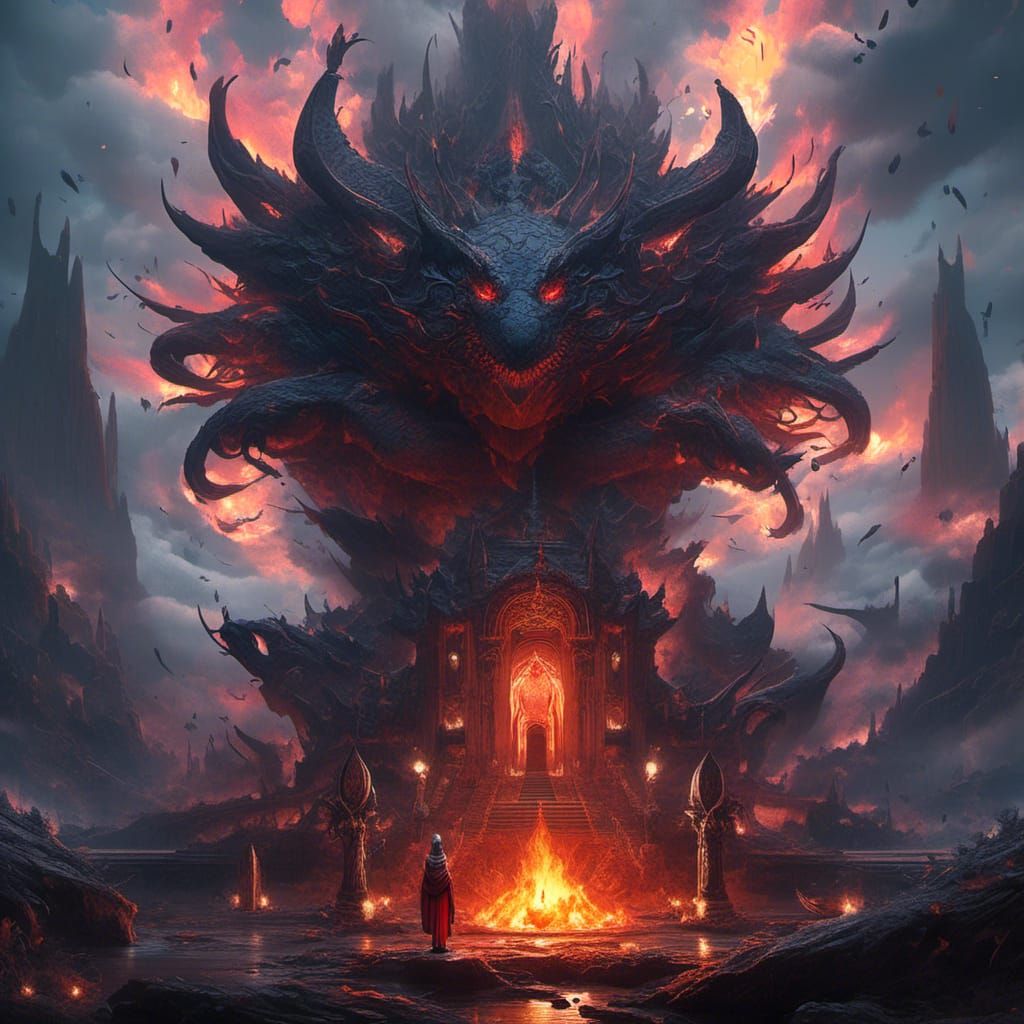 Alinor Brazier with Fire Salamander in Symbolism Art