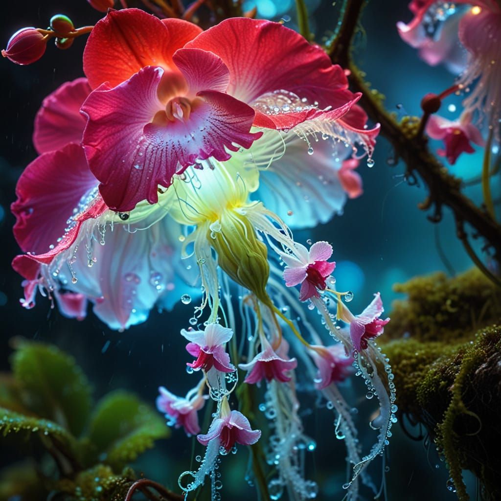 Glowing Fluorescent Magical Plant in Detailed Matte Painting