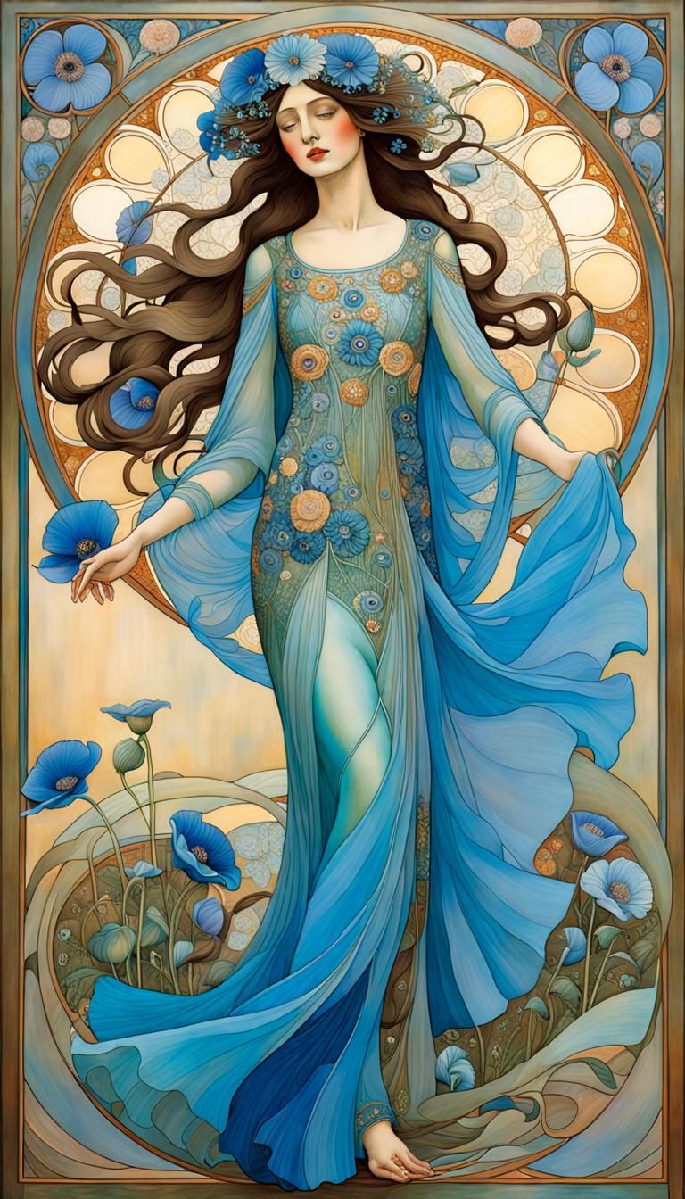 Dancing Flower Queen in Surreal Style