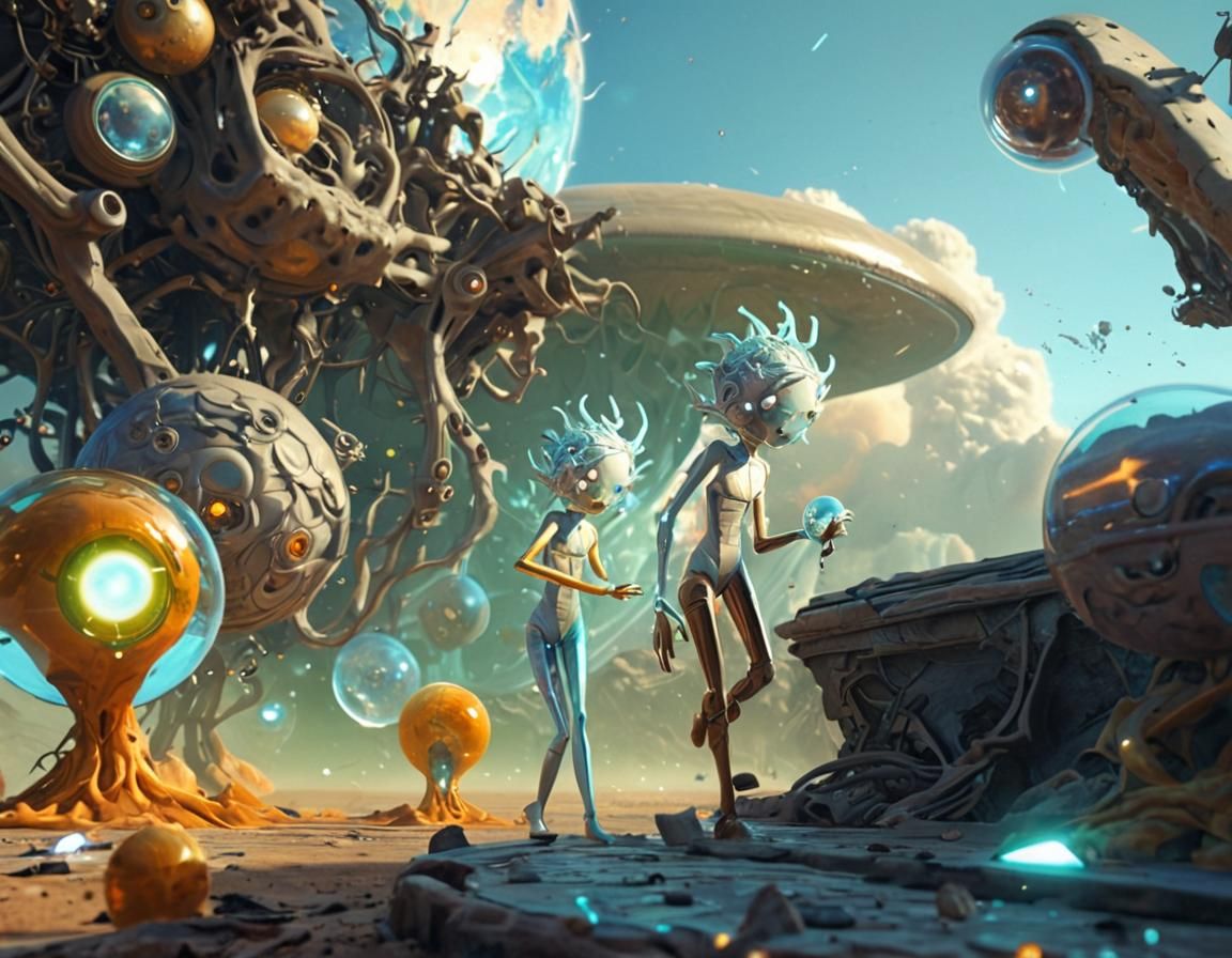 Surreal Sculptures on Barren Alien Planet