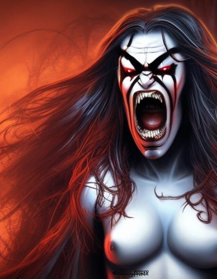 Woman with Exaggerated Expression in Digital 3D Art