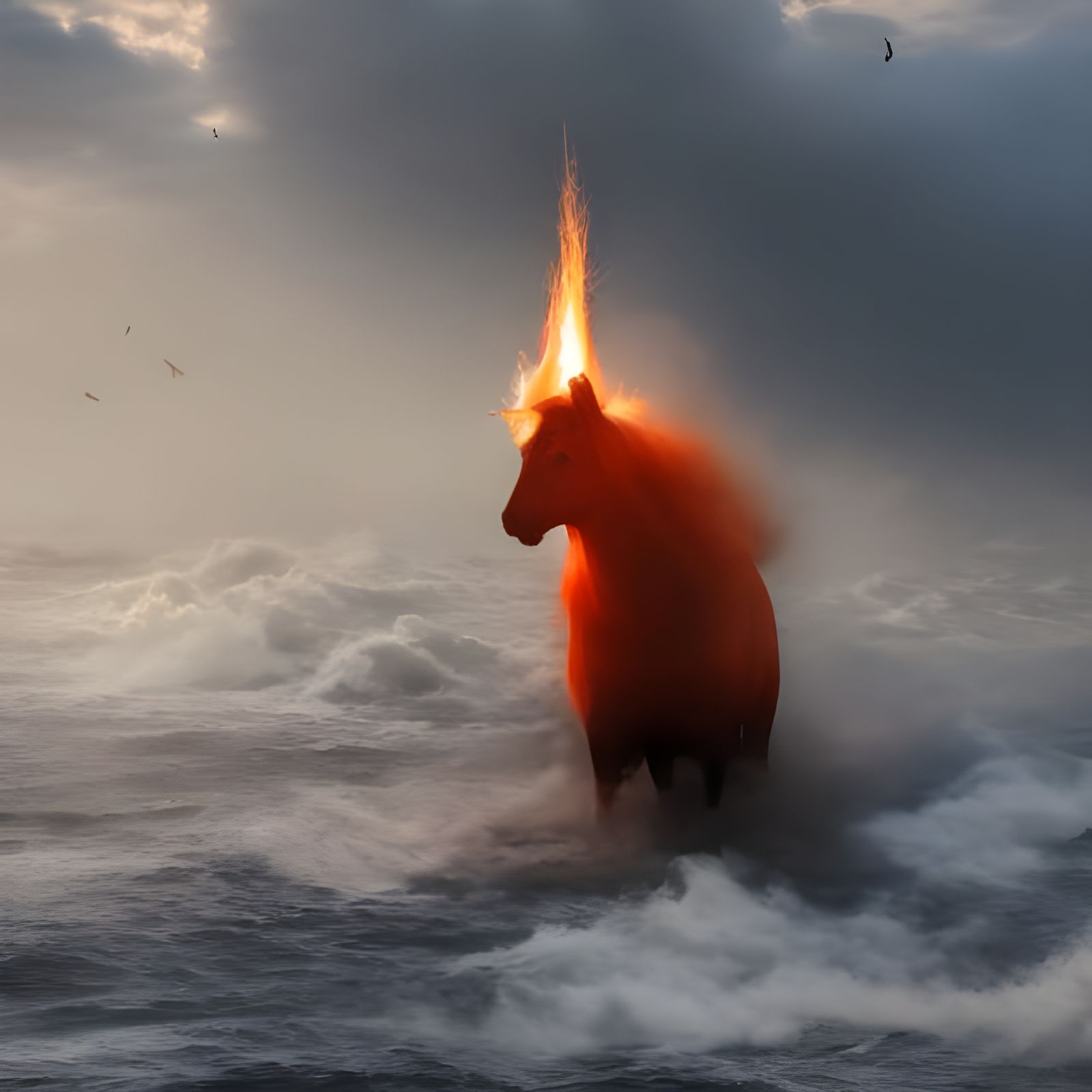 Futuristic Cityscape with Bizarre Creatures in Dreamlike Sty...