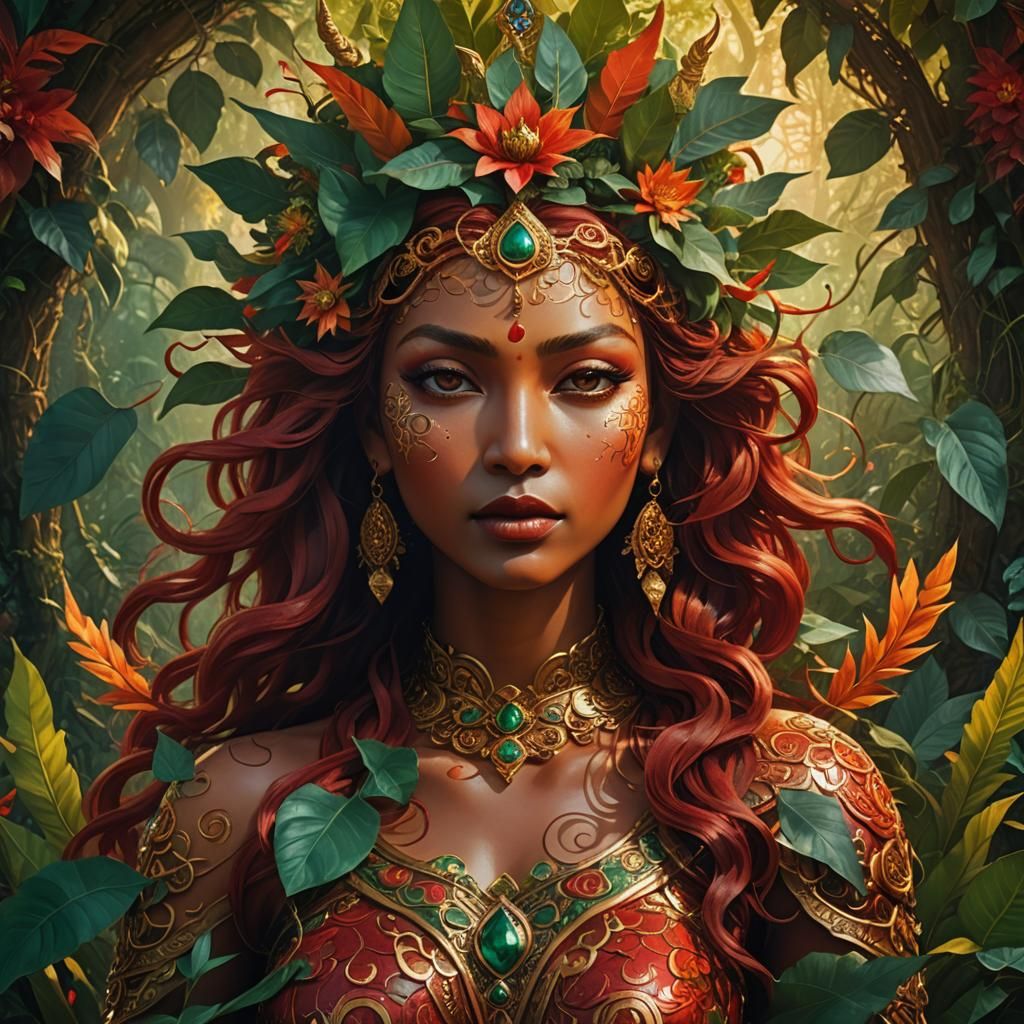 Red Tara: Hyper-Realistic Fantasy Concept Art