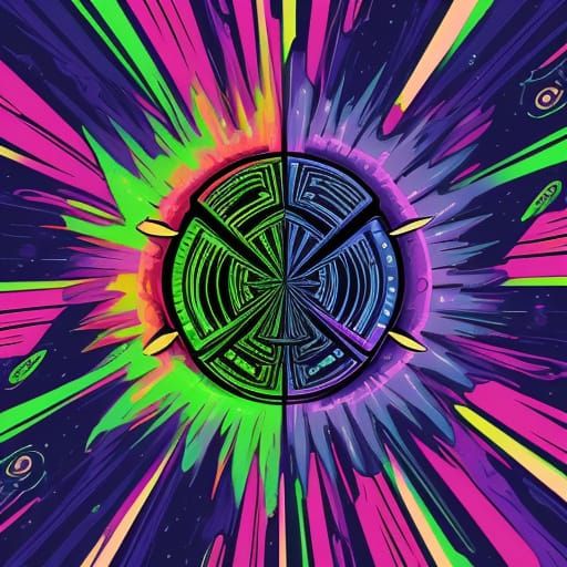 Cosmic Cannabis Cartoons in Vibrant Space Colors